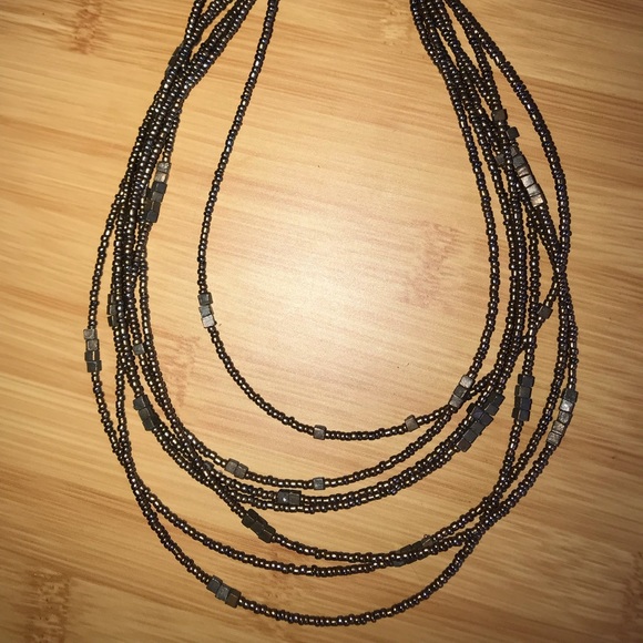 Copper Bronze Color Beaded Multi-strand Necklace - Picture 4 of 5